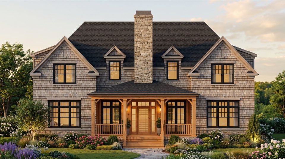 A finished Texas home at golden hour